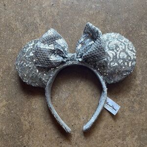 Disney Silver Sequin Minnie Mouse Ears Headband